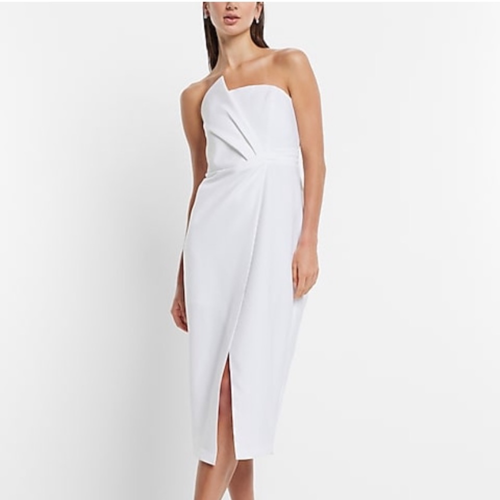 EXPRESS Bridal Statement Bow Midi Dress